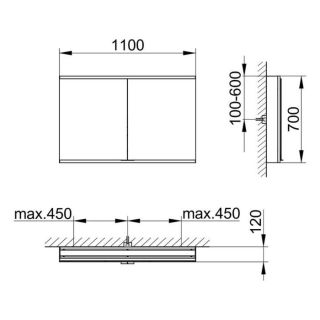 Зеркальный шкаф Keuco Royal Modular 800211110000000 110 см